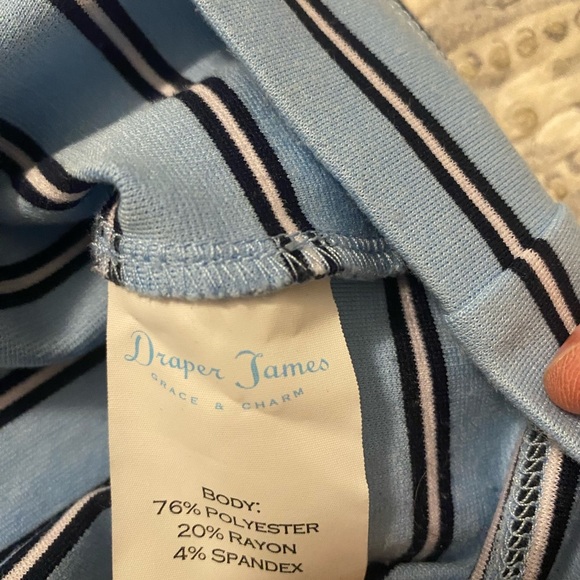 Draper James Navy Striped Dress Size 1X a-line knee length comfort - Picture 6 of 8